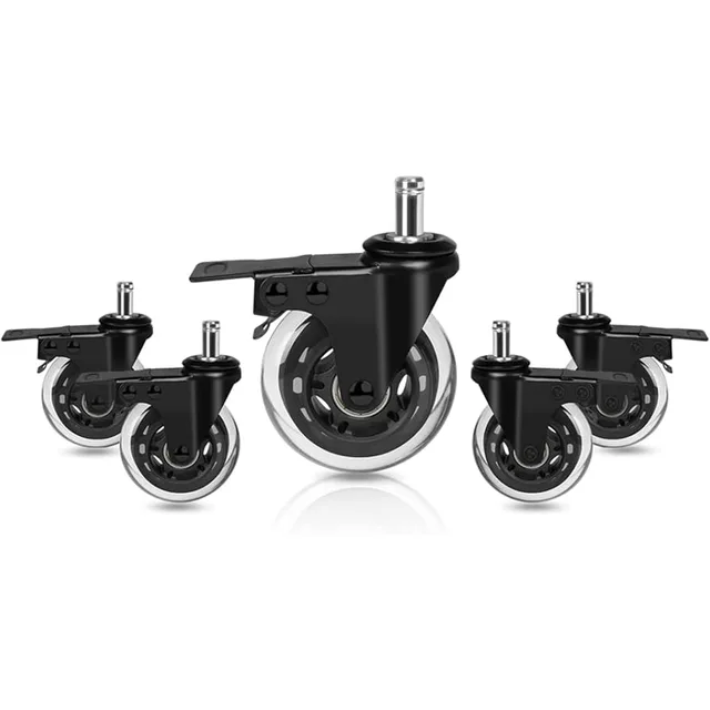 Hirate 3-inch office chair casters with dual locking brakes