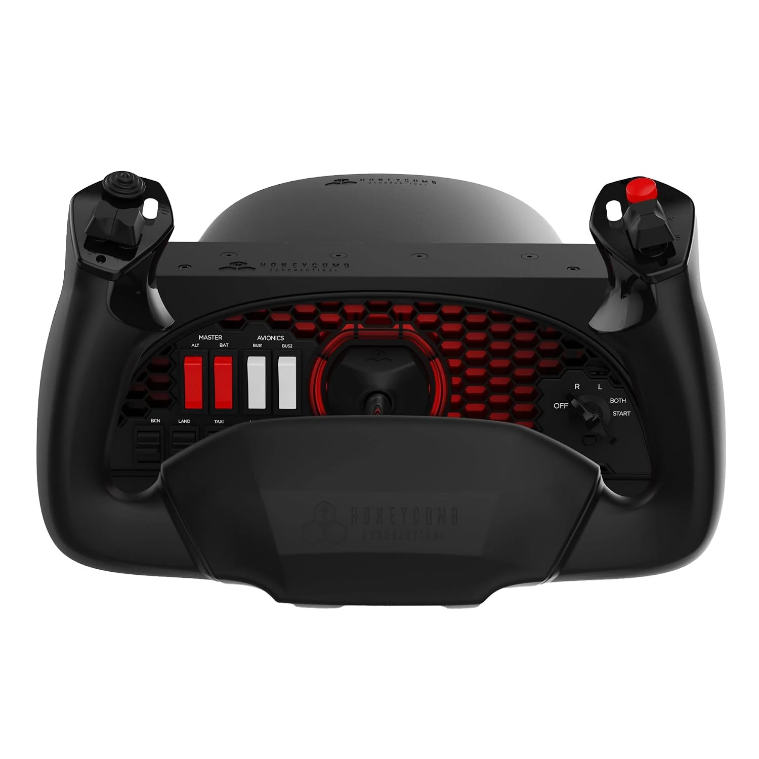 Honeycomb Alpha Flight Controls yoke and switch panel