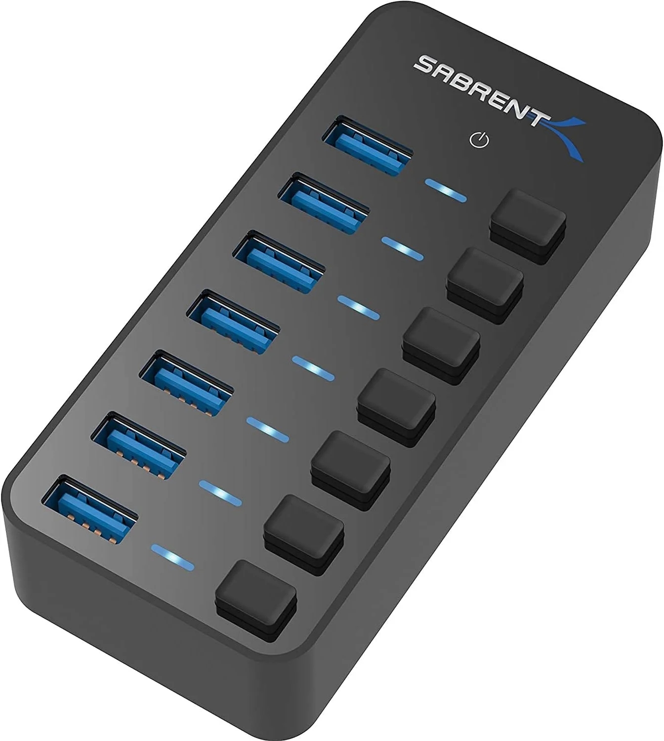 Sabrent HB-BUP7 powered USB 3.0 hub with seven ports and individual switches