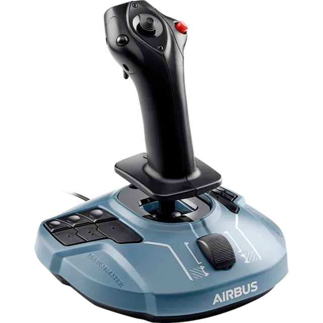 Thrustmaster TCA Sidestick Airbus Edition joystick with its built-in throttle.